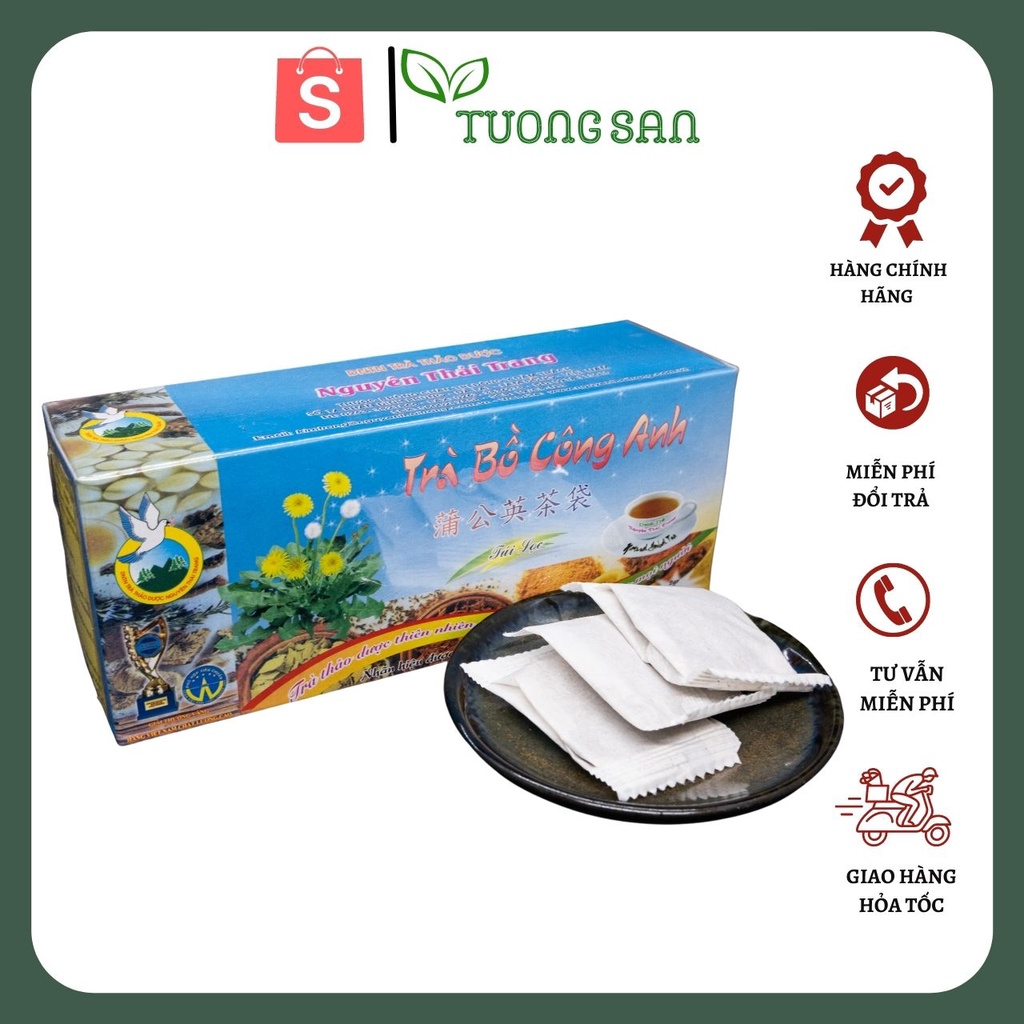 Trà Bồ Công Anh túi lọc 50 gói Nguyên Thái Trang lợi sữa giúp ngủ ngon thơm mát dễ uống
