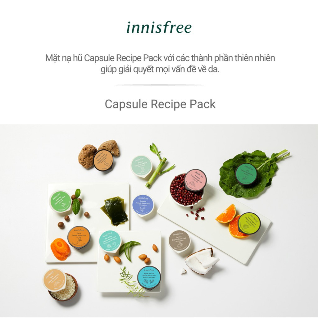 Mặt nạ ngủ dạng hủ từ rong biển innisfree Capsule Recipe Pack Sea Weed 10ml