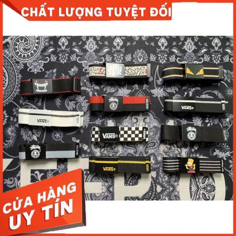 Thắt lưng vải cao cấp Stussy, Vans, Jordan... hàng xịn.