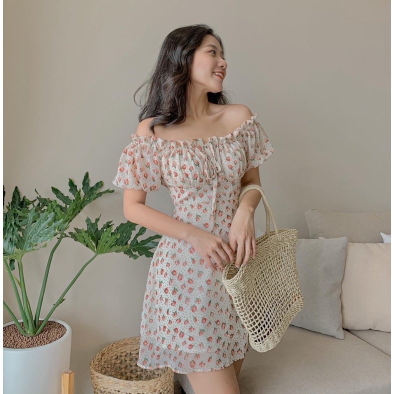 Đầm SACHI - Đầm  nhún ngực cột nơ | BigBuy360 - bigbuy360.vn