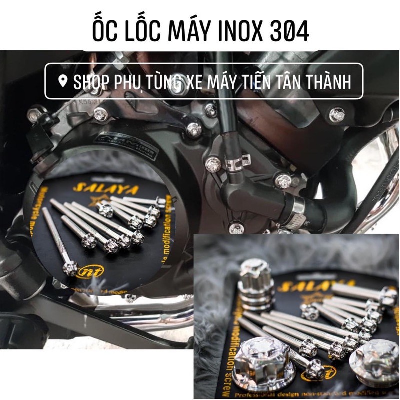 Ốc lốc máy  SHVN CLICK SONIC RAIDER WAVE RSX EXITER RS110 FUNEO CUD DREAM SALAYA INOX304