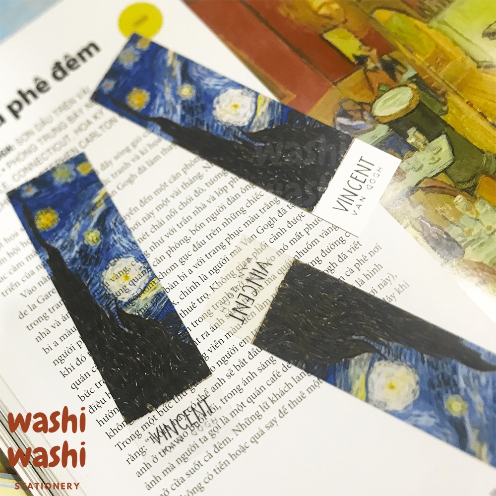 Bookmark Mini Trong Suốt Nghệ Thuật Van Gogh Đánh Dấu Vở Sách Trang Trí Sổ Bullet Journal BuJo Độc Đáo Cá Tính