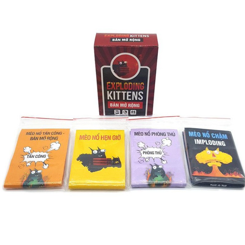 Jabi Toys - Combo Mèo Nổ Exploding Kittens 4 Bản Mở Rộng Việt Hóa