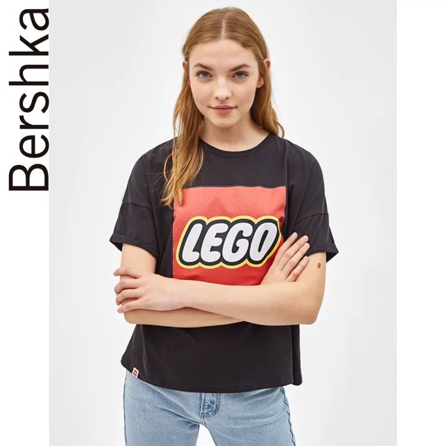 Áo t-shirt logo LEGO hiệu Bershka Auth 100%