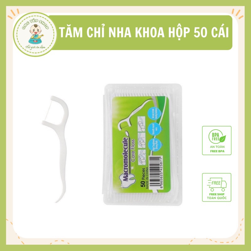 Tăm chỉ nha khoa hộp tăm xỉa răng 50 chiếc tiện lợi