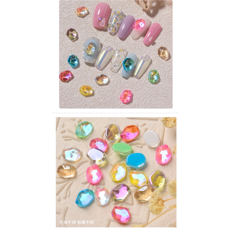 Charm đá nail, charm đá trong suốt kim cương, charm giọt nước - túi (5charm)