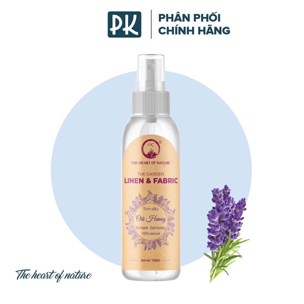 Xịt khử mùi vải tinh dầu PK 30/100ml Lavender - khử mùi quần áo nhanh chóng hiệu quả