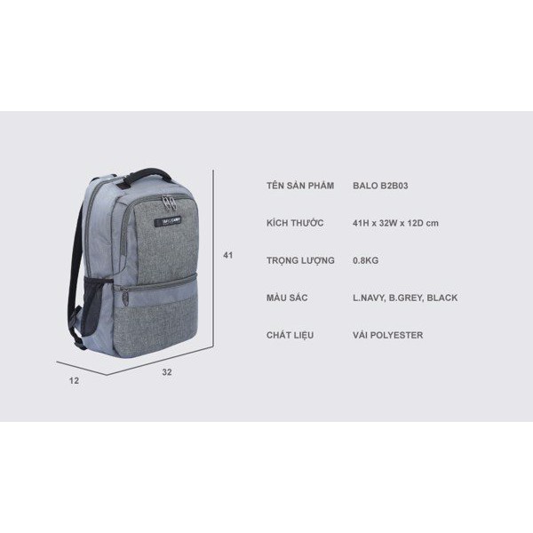 Balo laptop simple carry B2B03 bảo hành trọn đời