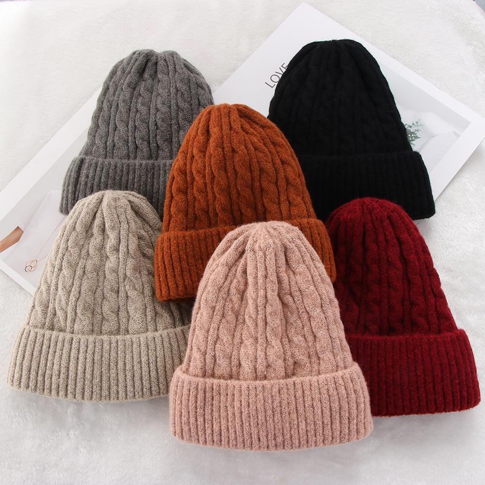 OKDEALS Wool Knitted Beanies Women Men Winter Warm Soft Slouchy Bonnet