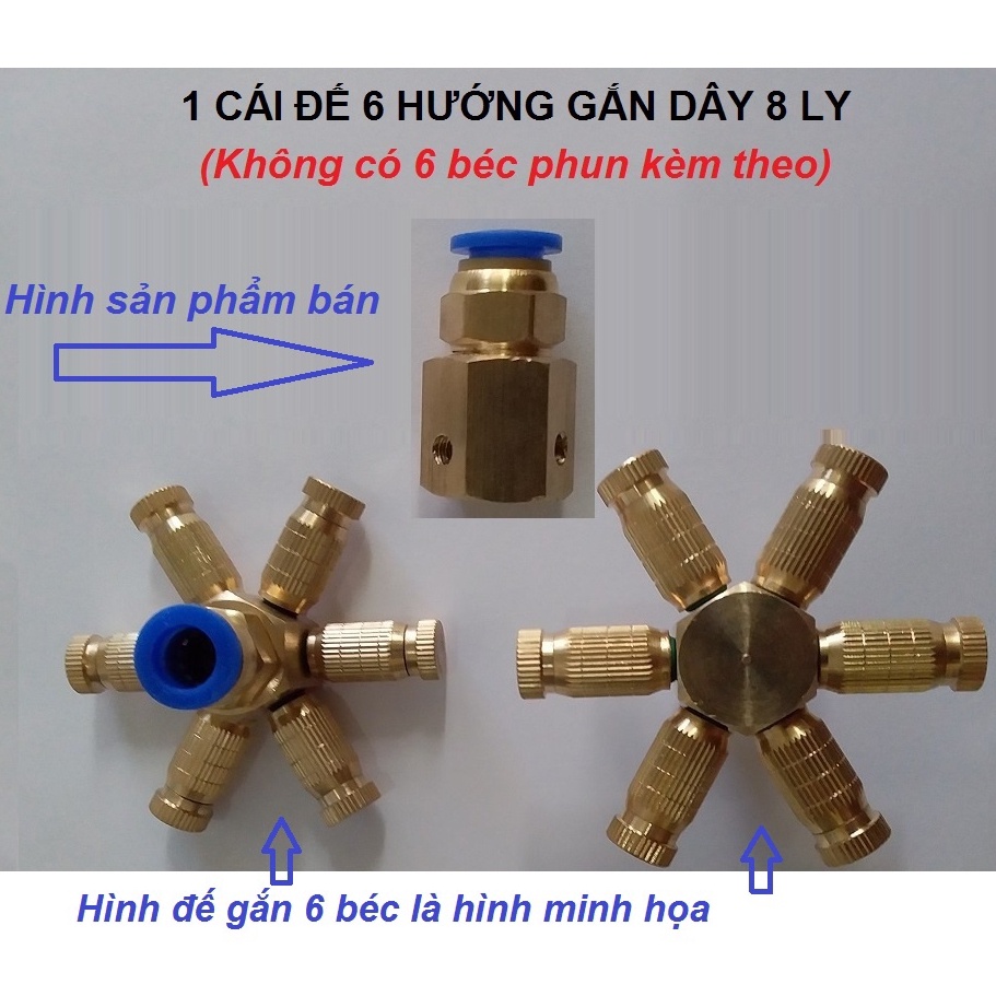 Đế phun sương các loại gài dây 8ly