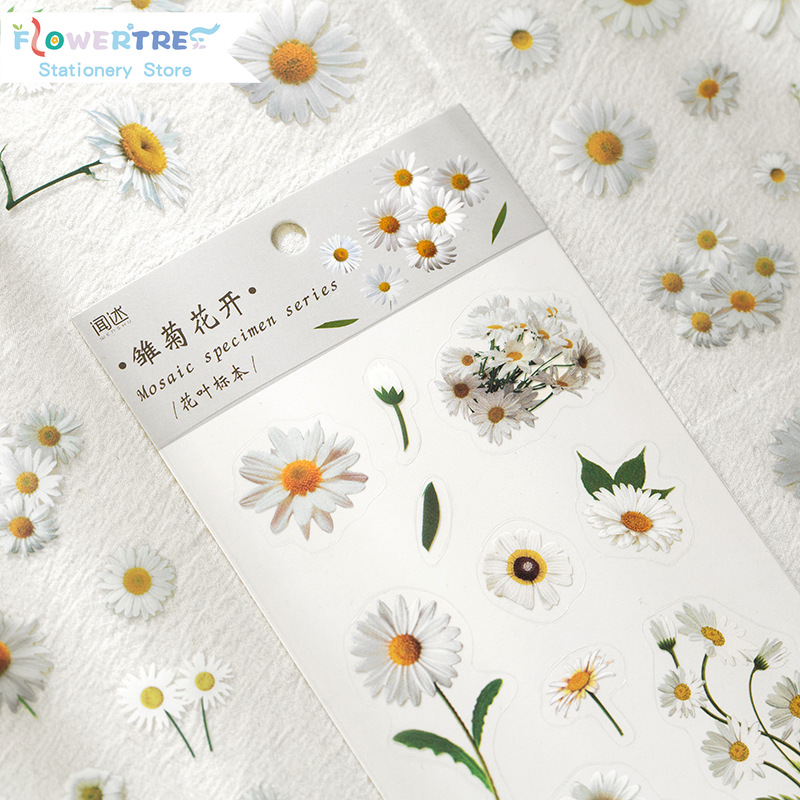 Flowertree 6 Mẫu Sticker Dán Trang Trí Nhật Ký