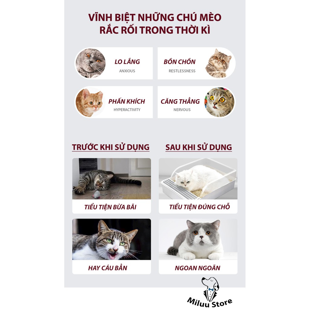 Bột an thần cho mèo, bột kiểm soát cơn động dục của thú cưng