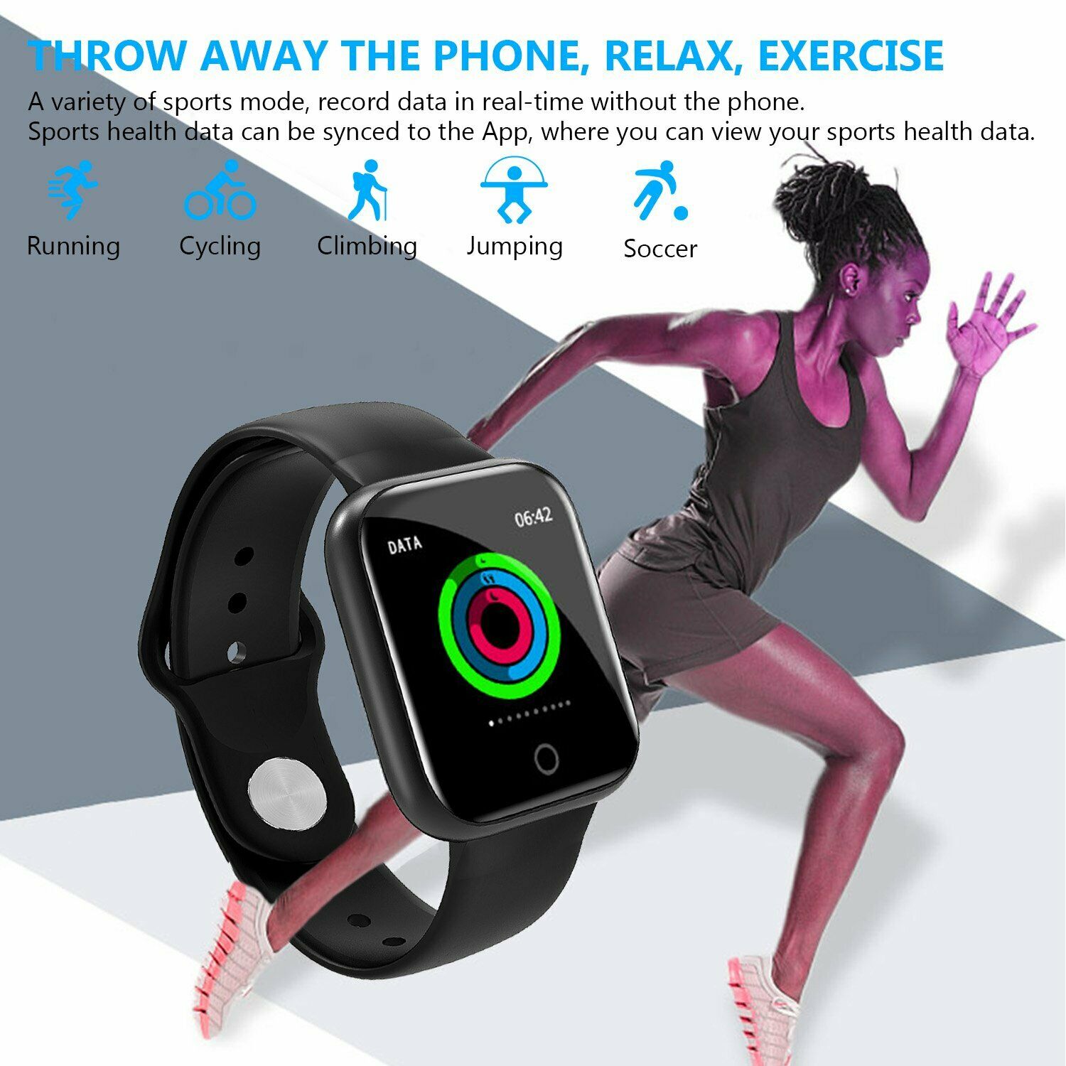 Đồng Hồ Thông Minh I5 Chống Thấm Nước Ip67 Theo Dõi Sức Khỏe Kèm Phụ Kiện