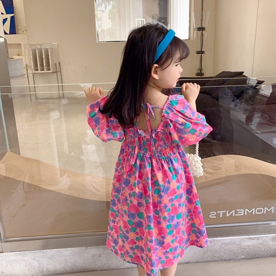 Váy bé gái họa tiết hoa dáng babydoll cực xinh G15