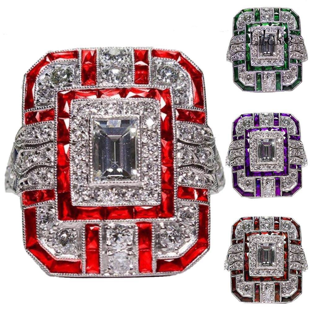 Nhẫn Hợp Kim Trang Trí Đá Zirconia Thời Trang Cho Nữ