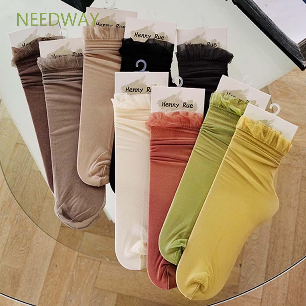 Vớ Lưới Nylon Mỏng Trong Suốt Phối Ren Nhiều Màu Thời Trang Xuân Hè Cho Nữ | BigBuy360 - bigbuy360.vn