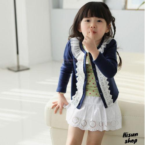 Áo Khoác Cardigan Tay Dài Cho Bé Gái 2-7 Tuổi