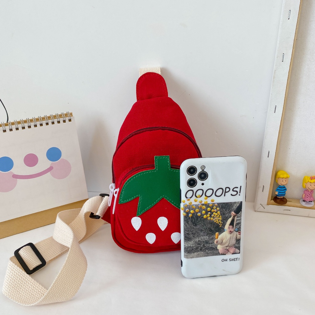 Túi Đeo Chéo Ngực Vải Canvas Mini Hình Thỏ Dễ Thương Cho Bé Gái