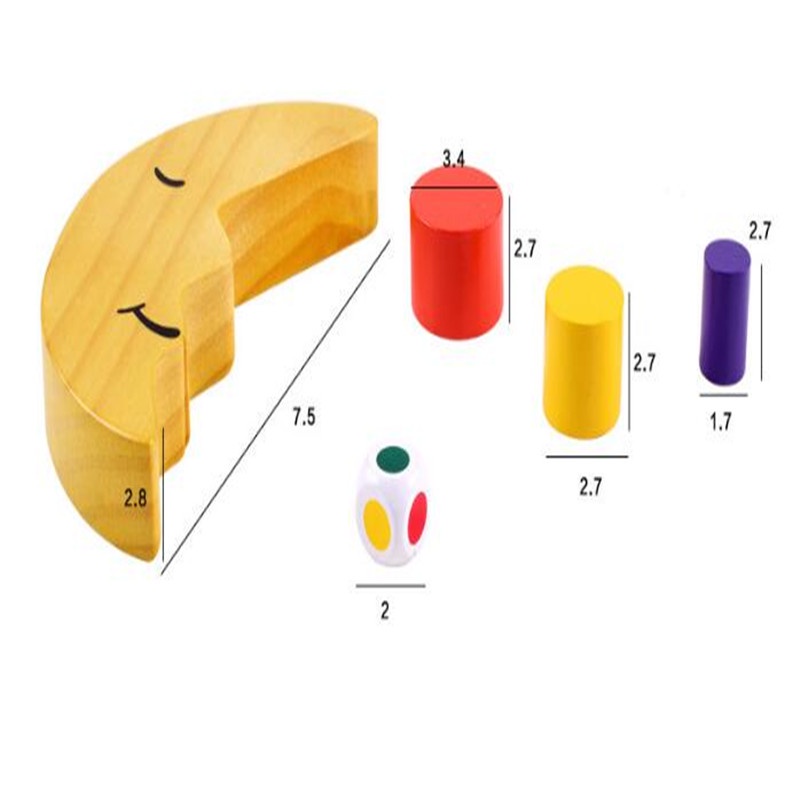 Moon Shape Balancing Toy Building Blocks Baby Early Learning Balance Training Toy Wood