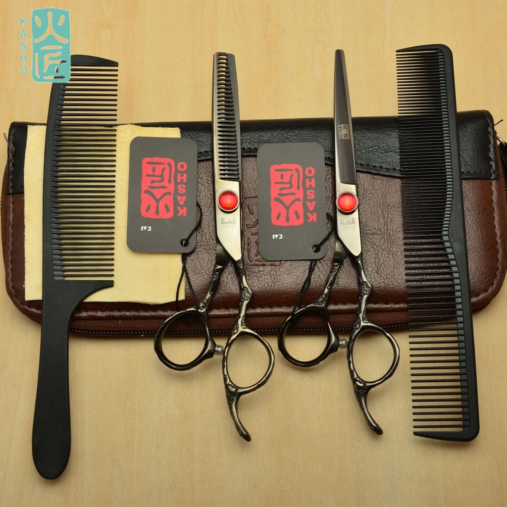 Bộ kéo cắt làm đẹp chuyên dụng cho Salon màu đen