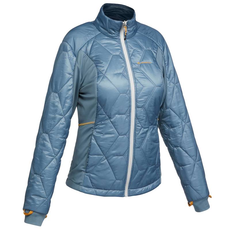 Á́o khoác leo núi trekking 3 trong 1 rainwarm Decathlon Forclaz 500 cho nữ - xanh dương