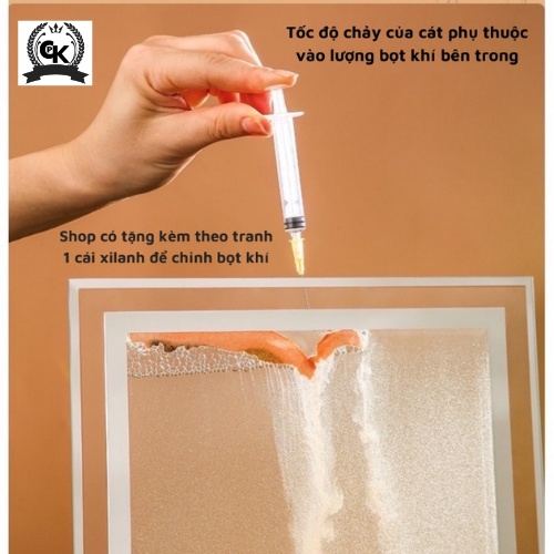 Tranh đồng hồ cát chảy chuyển động 3D, tranh thủy tinh nghệ thuật trang trí để bàn decor làm việc làm quà tặng cao cấp