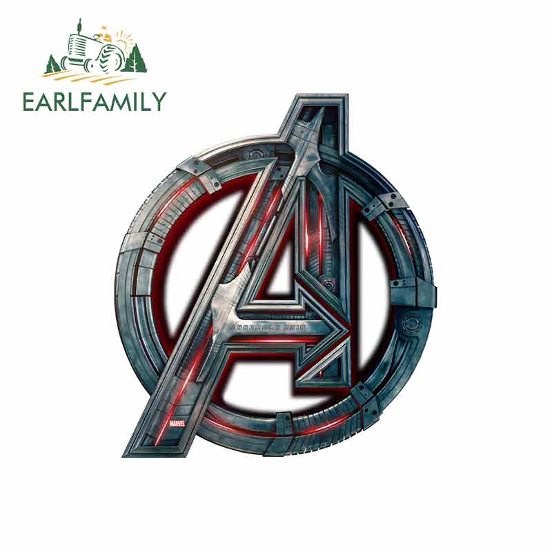 Earlfamily Hình Dán logo avengers 13x11.5cm Trang Trí Xe Hơi Xe Tải