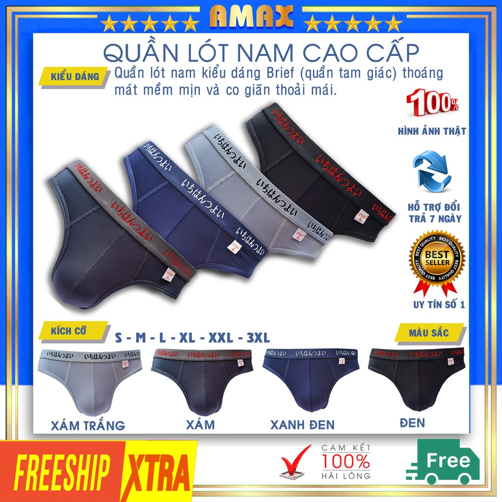 Quần xì nam tam giác thun lạnh cao cấp quần lót nam có big size lớn cho người to mập