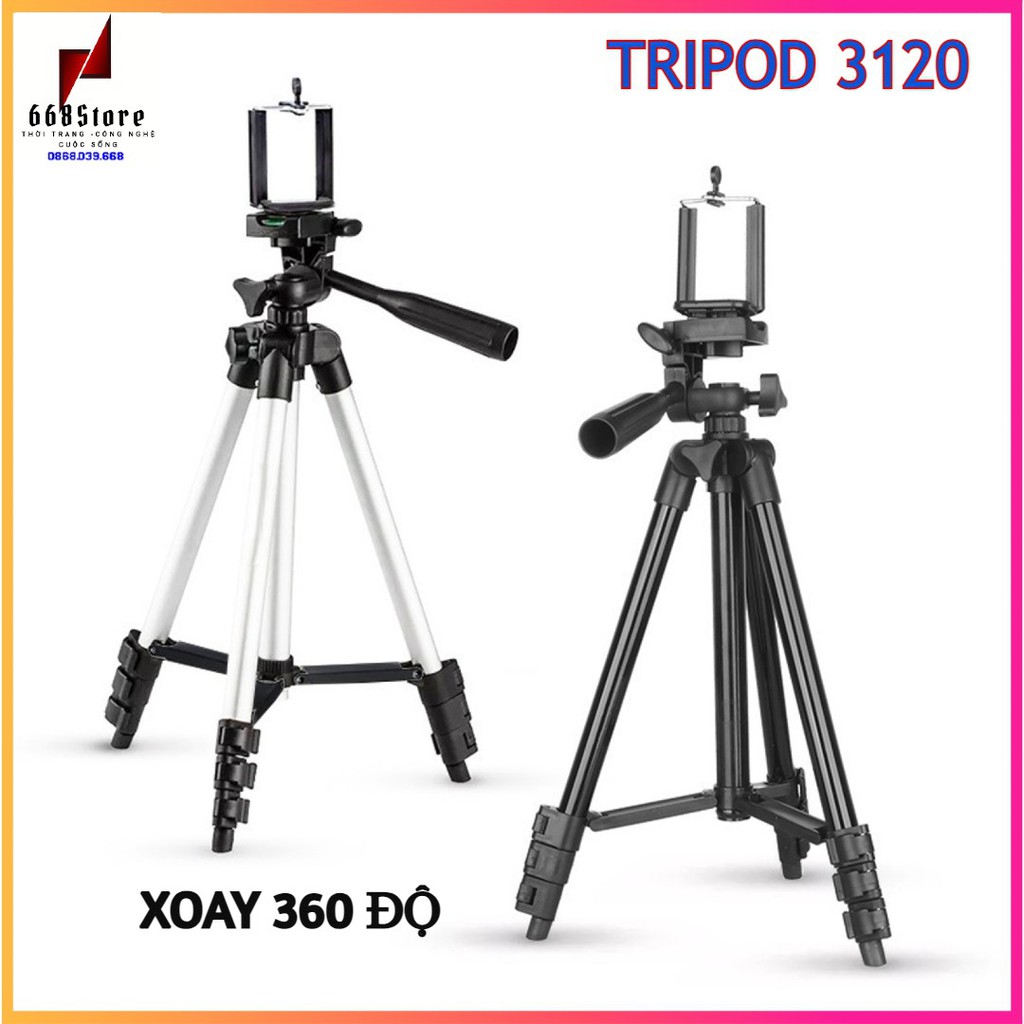 Gậy chụp ảnh 3 chân, Tripod 3120, chụp ảnh chuyên nghiệp cùng điện thoại