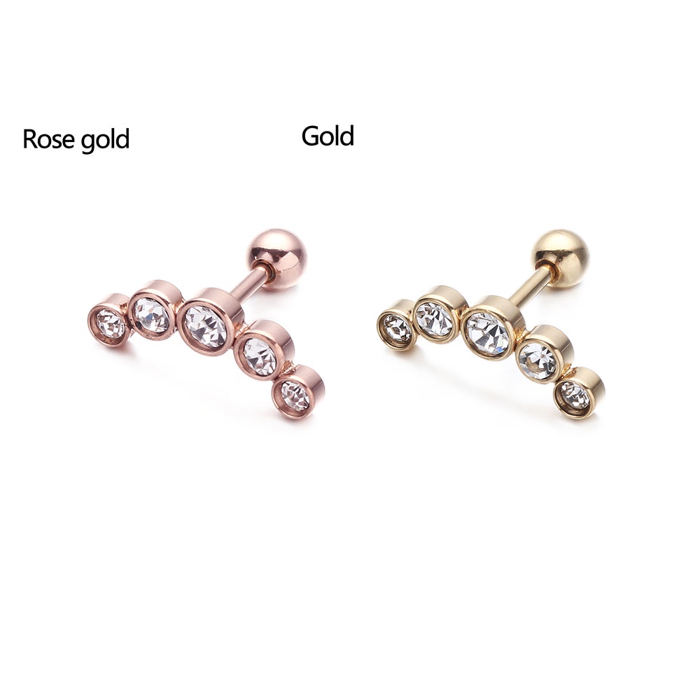 1 Khuyên Xỏ Cơ Thể Bằng Thép Không Gỉ 16g Đính Đá Opal Thời Trang Cho Nữ