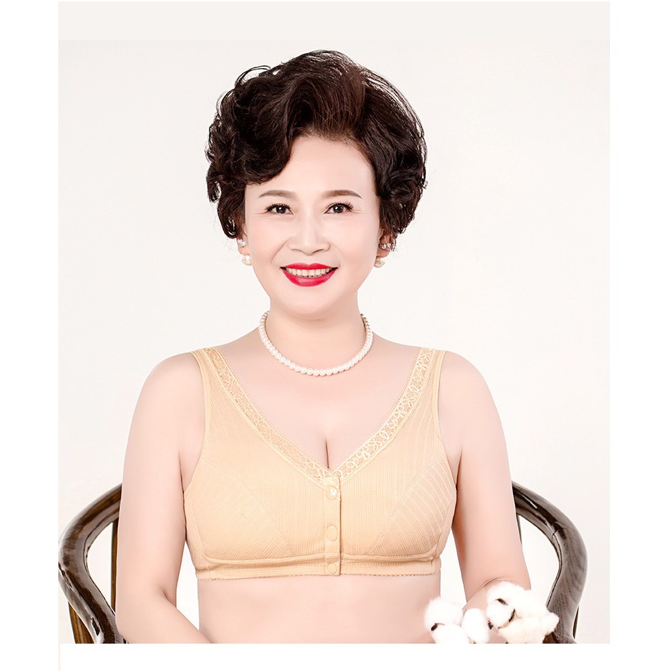 Áo Ngực Cài Nút Phía Trước Siêu Mỏng Thoải Mái Có Đệm Lót Size Lớn Cho Người Già Và Mẹ Bầu