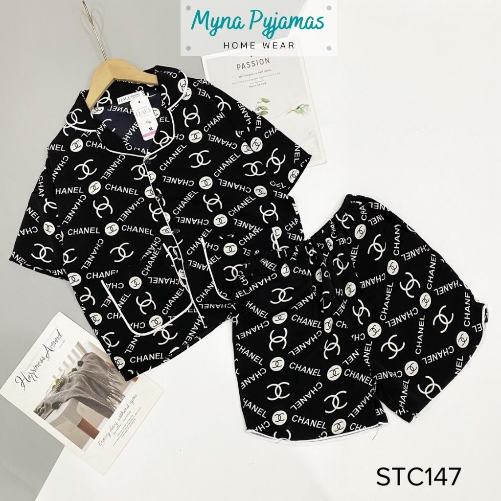 Bộ pijama nữ áo cộc quần đùi có size 40-65kg - MYNA PYJAMAS