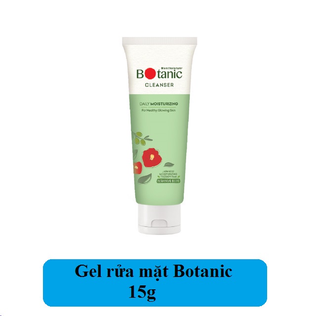 1 tuýp Gel rửa mặt chiết xuất hệ thực vật Mentholatum Botanic Cleanser mini 15g