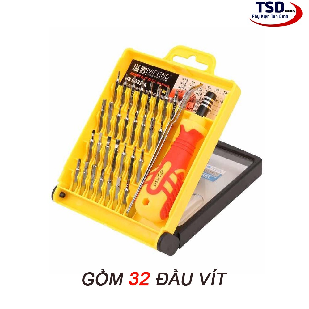 Bộ tua vít đa năng 32 in 1 Jacky JK 6032-A- 32 món - Loại Tốt- Mở Được Tất Cả Các Loại Ốc Phổ Biến