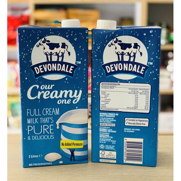 Sữa tươi nguyên kem Devondale our Creamy 2 lít NK Úc
