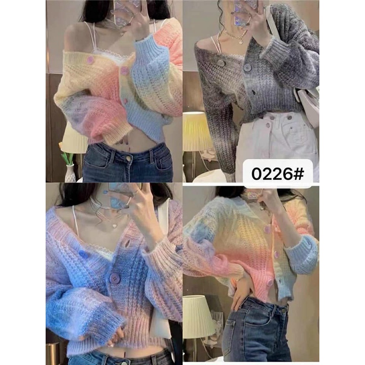 áo len pha màu xinh xắn