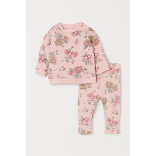 Set quần áo nỉ da cá hoa hồng bé gái 0930649003 HM H&M_hàng chính hãng authentic
