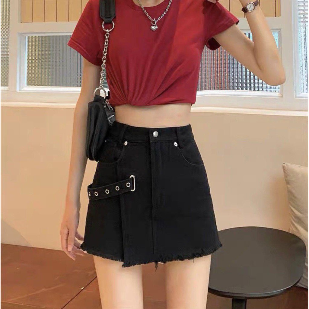 15Q58B1 Quần váy tua rua phối nịt trang trí 3 size SML | BigBuy360 - bigbuy360.vn