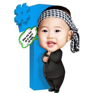 Cây Số tuổi trang trí bàn tiệc sinh nhật thôi nôi bé trai bé gái - Chibi số cây số 1