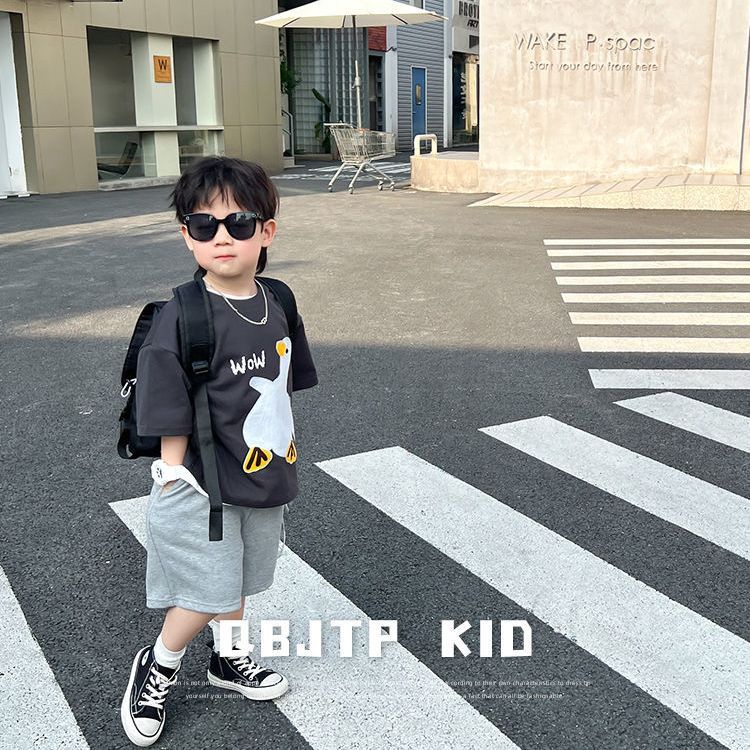 Bộ Đồ Thể Thao Áo Thun Tay Ngắn Phong Cách Thời Trang Hàn Quốc Nhật Bản Mới 2022 Dành Cho Bé Trai