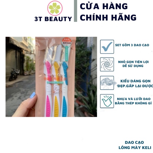 Sét 3 dao cạo mày Keli cao cấp