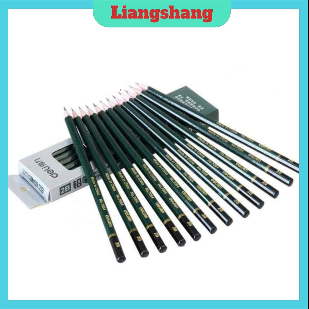 Bút chì 2B FREESHIPHộp Cây Bút Chì DELI 2B Bút Viết Chì Gỗ Cao Cấp Luyện Chữ Đẹp,Tập Viết
