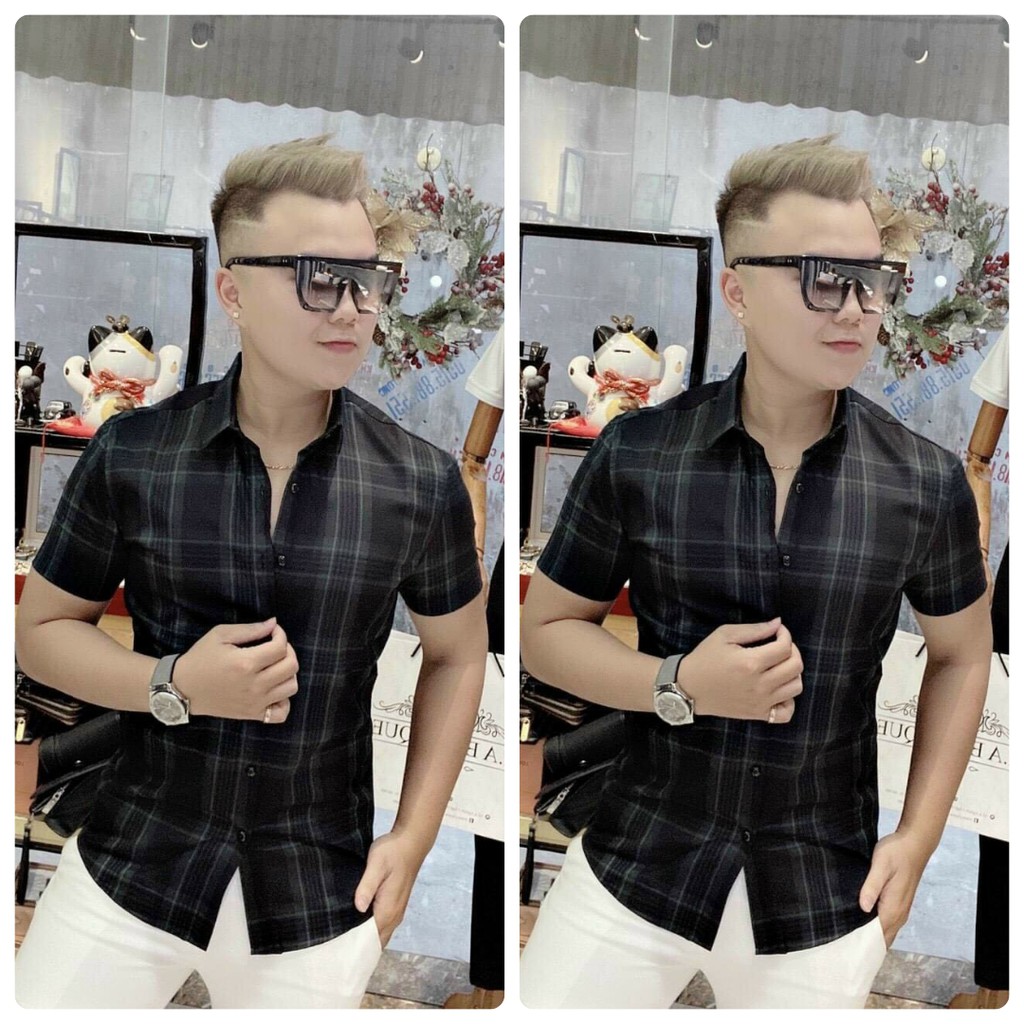 Áo sơ mi Nam ngắn tay thời trang lịch lãm, phối caro nhiều màu trẻ trung cho chàng dạo phố | BigBuy360 - bigbuy360.vn