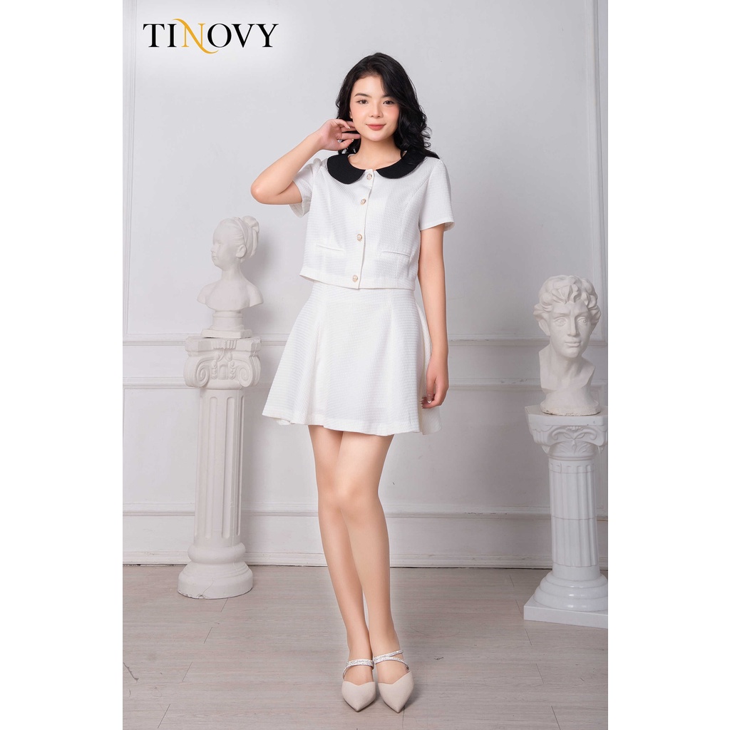 Sét Bộ Áo Croptop Chân Váy Xòe TINOVY BO2255