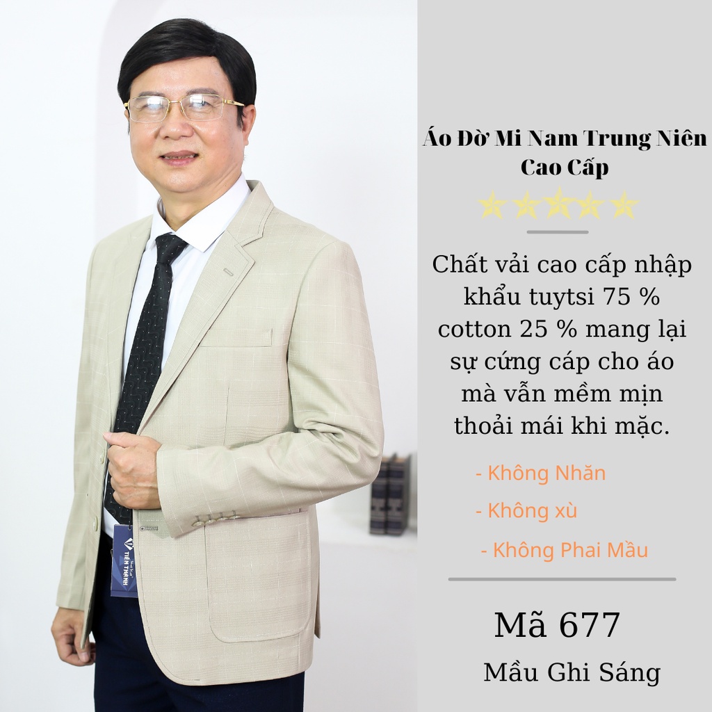 Bộ vest nam trung niên chất liệu tuýt si nhập khẩu ấn độ vest việt tiến thành