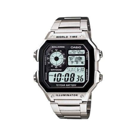 Đông hồ nữ Casio chính hãng máy Nhật điện tử chống nước dây thép không gỉ AE1200WHD