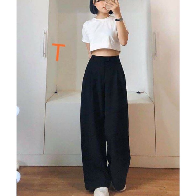 Set quần ống rộng kèm áo crt bozip T.TB731