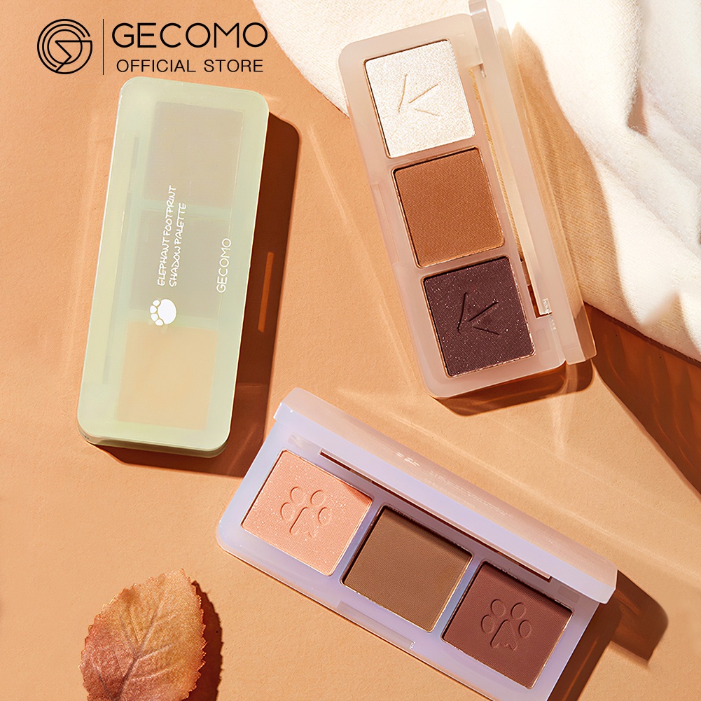 Bảng Phấn Mắt GECOMO 3 Màu Tông Lì Và Kim Tuyến