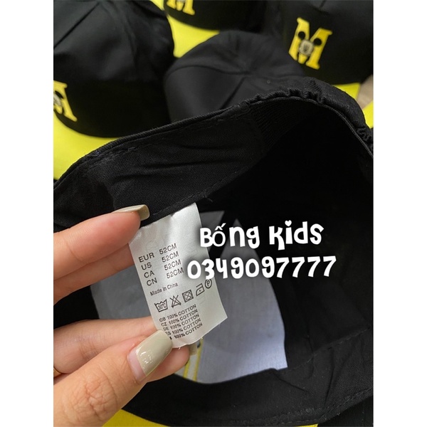 Mũ SnapBack Bé Trai Mickey Đen/Vàng