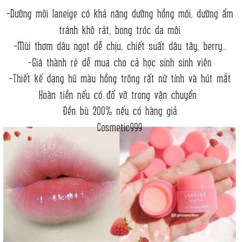 Son dưỡng laneige,mặt nạ dưỡng môi Laneige Lip Sleeping Mask hàn quốc Cosmetic999